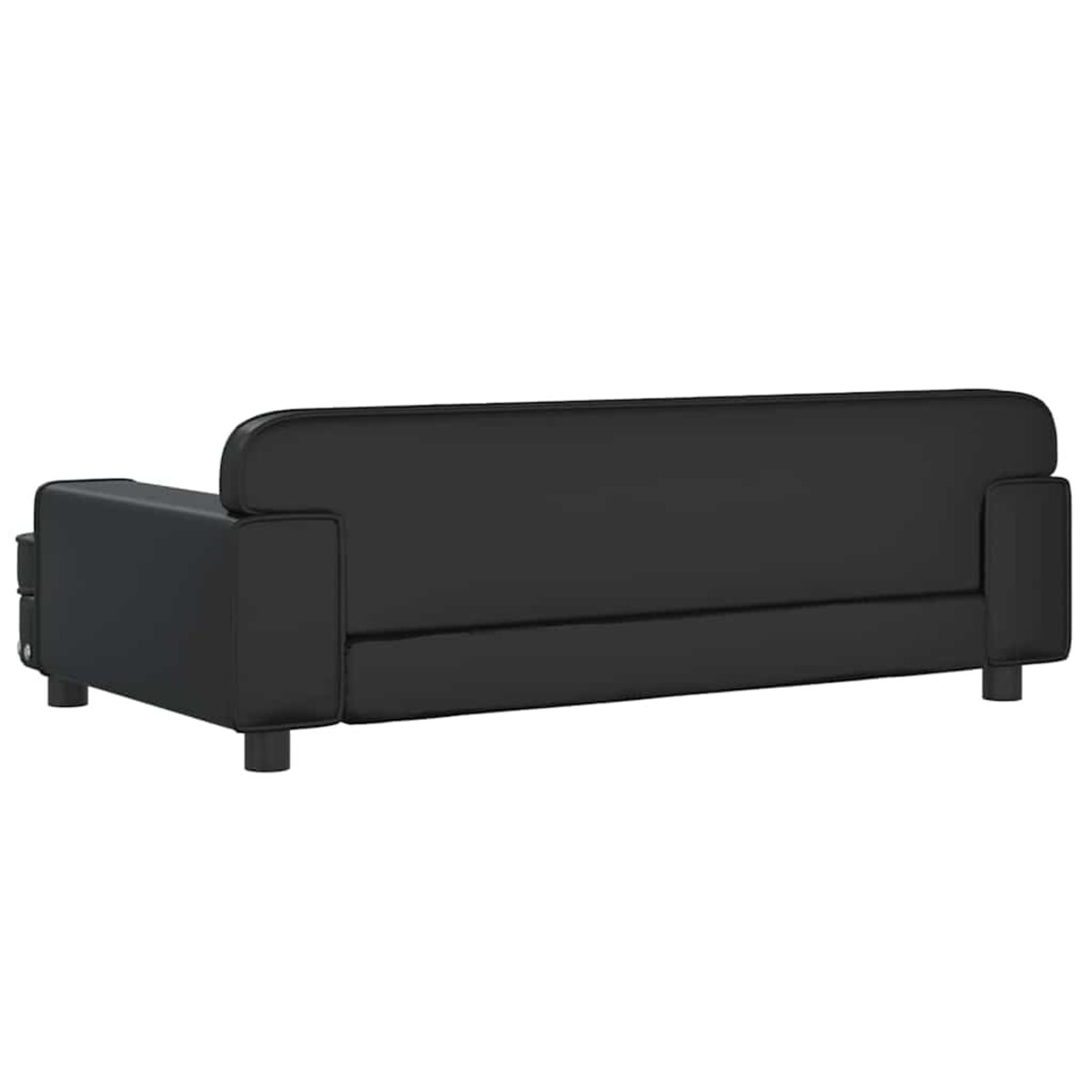 vidaXL Sofa dla dzieci, czarna, 90x53x30 cm, sztuczna skóra