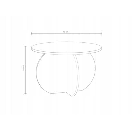 Stolik Kawowy YAPANDI Kaszmir 70 cm Okrągły Japandi Nowoczesny Do Salonu