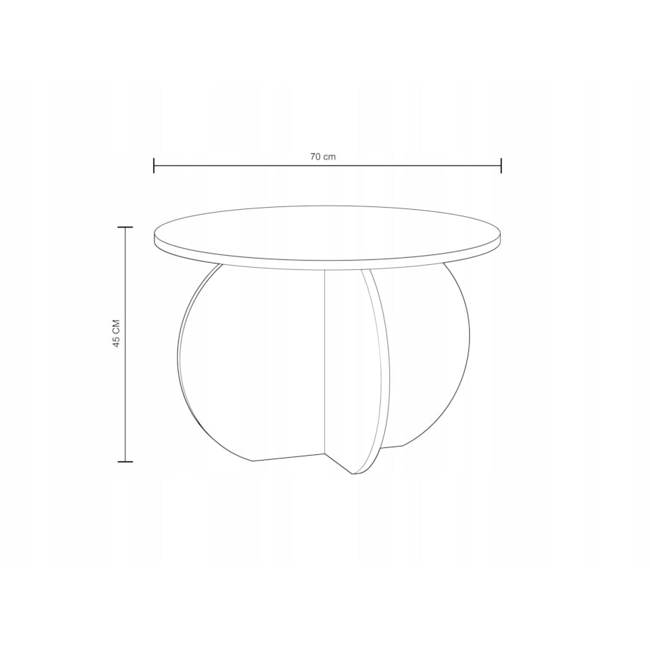 Stolik Kawowy YAPANDI Kaszmir 70 cm Okrągły Japandi Nowoczesny Do Salonu