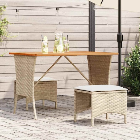 vidaXL Stół ogrodowy z blatem z drewna akacjowego beżowy 105x75x72 cm