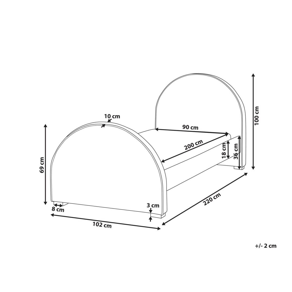 Łóżko welurowe 90 x 200 cm szare NOZAY