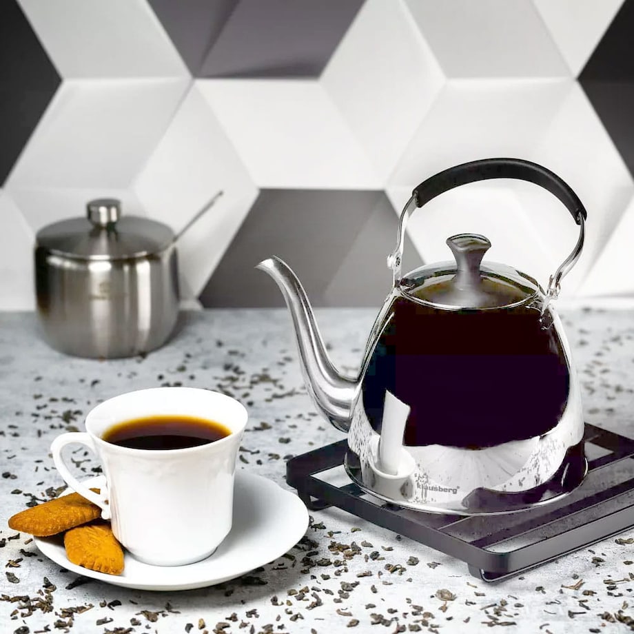 Czajniczek zaparzacz 1.0L do herbaty ziół KLAUSBERG srebrny