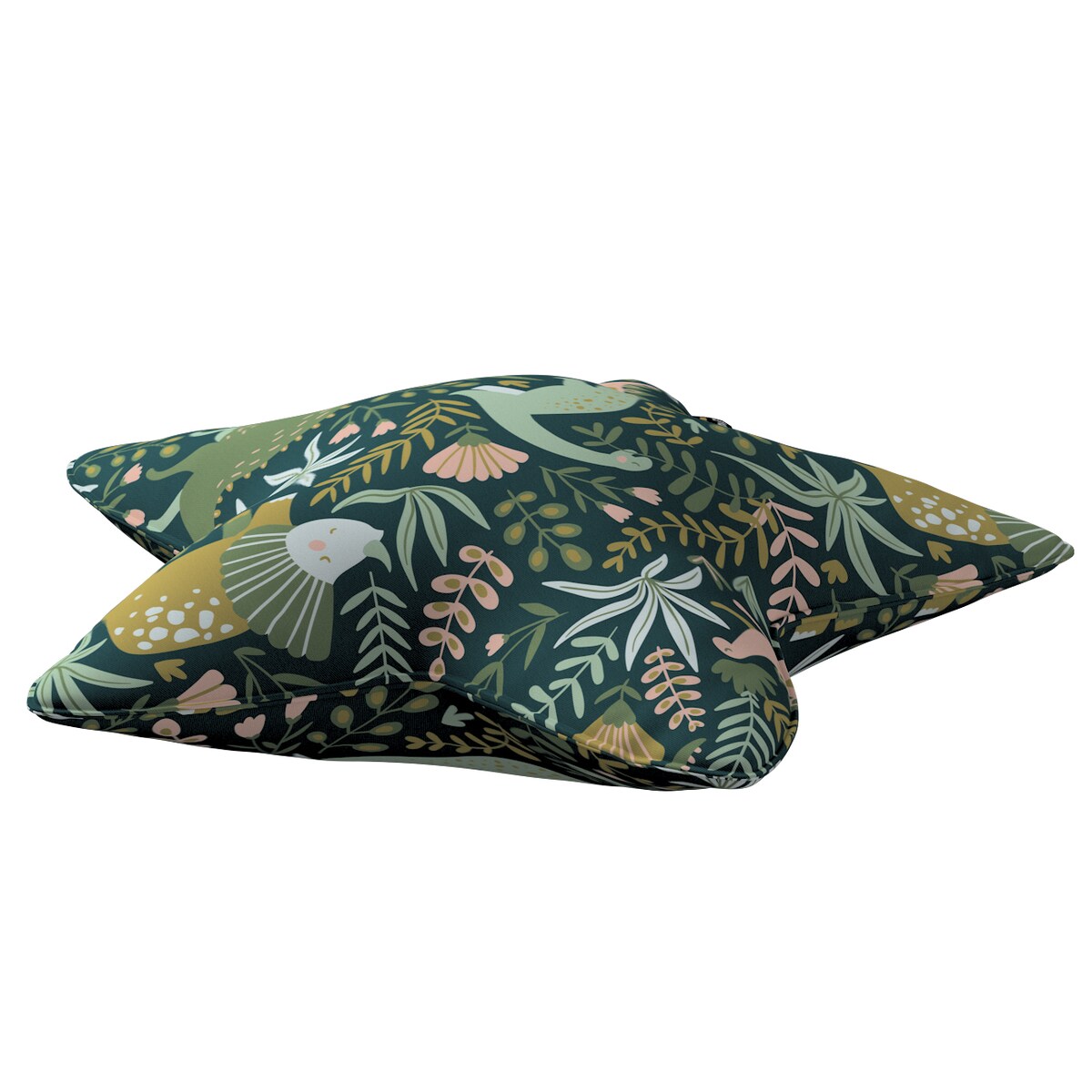 Poduszka Lucky Star, dinozaury na zielonym tle, 52x15x52cm, Magic Collection