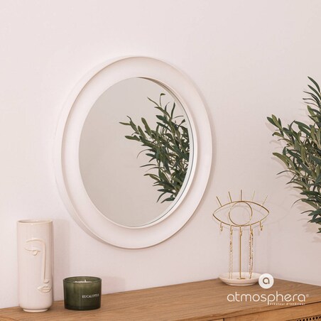 Lustro okrągłe SOLAL, biała rama, Ø 58 cm