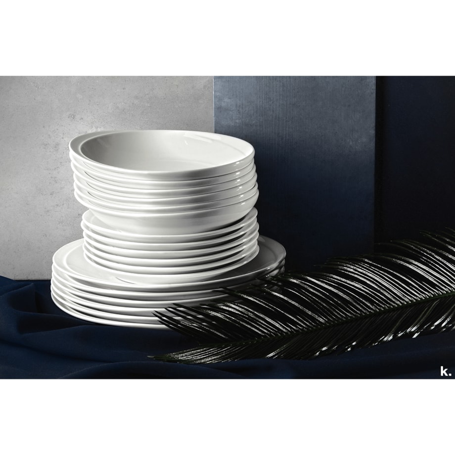 Konsimo RESEDA Talerz obiadowy 6szt., biały