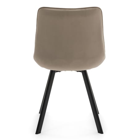 KRZESŁO TAPICEROWANE WELUROWE DO SALONU JADALNI GLAMOUR CIEMNOBEŻOWE TORI