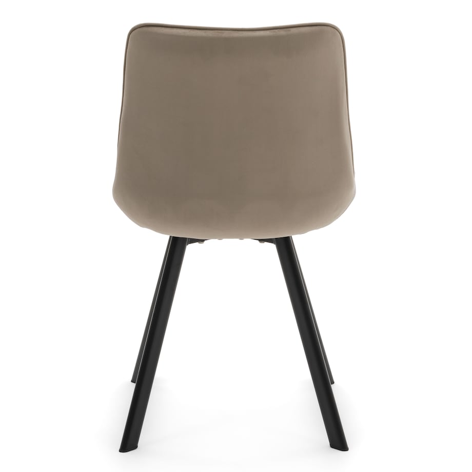 KRZESŁO TAPICEROWANE WELUROWE DO SALONU JADALNI GLAMOUR CIEMNOBEŻOWE TORI