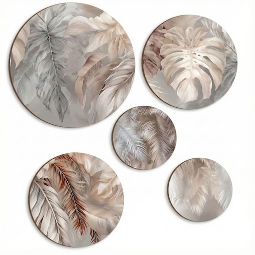 Beżowe Obrazy ścienne Liście Monstera na ścianę do pokoju salonu sypialni