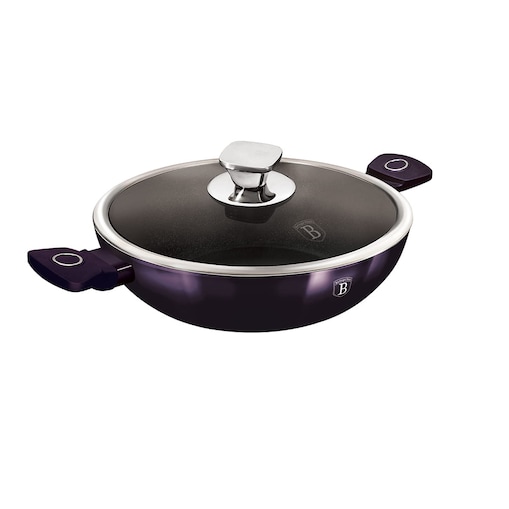 Wok z powłoką tytanową 30cm 4L BERLINGER HAUS Purple Eclipse