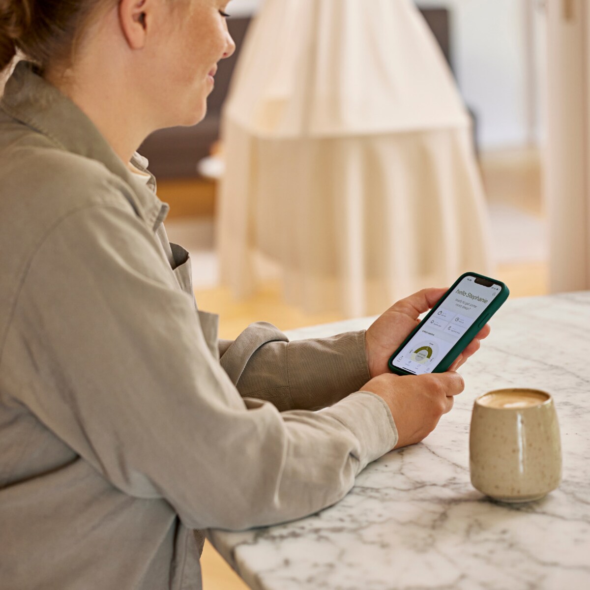 Bujane łóżeczko dla dzieci - beżowe