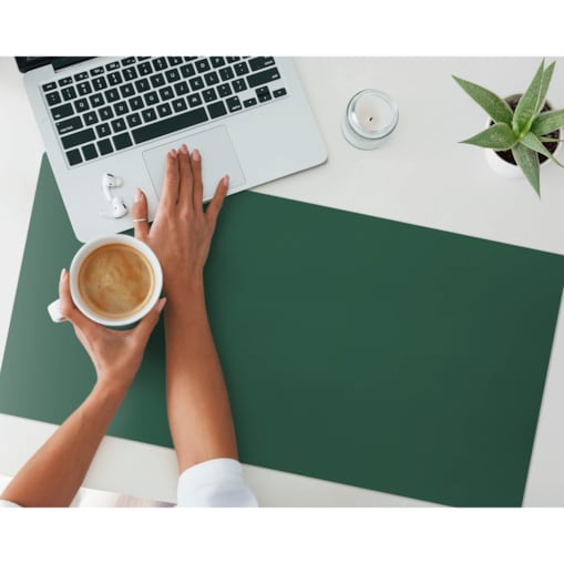 Zielona mata na biurko Kolor Ciemnozielony, 90x45 cm