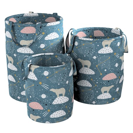 Kosz na zabawki Tobi, niebieski, 40x50cm, Magic Collection