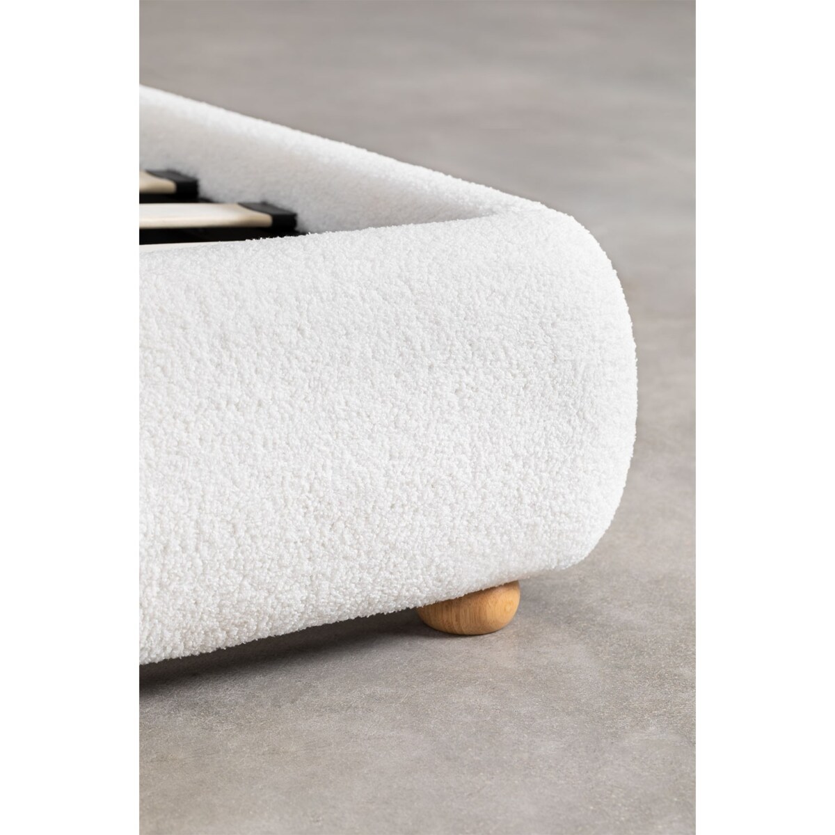 Łóżko do sypialni szenilowe białe 160x200 cm Camilly