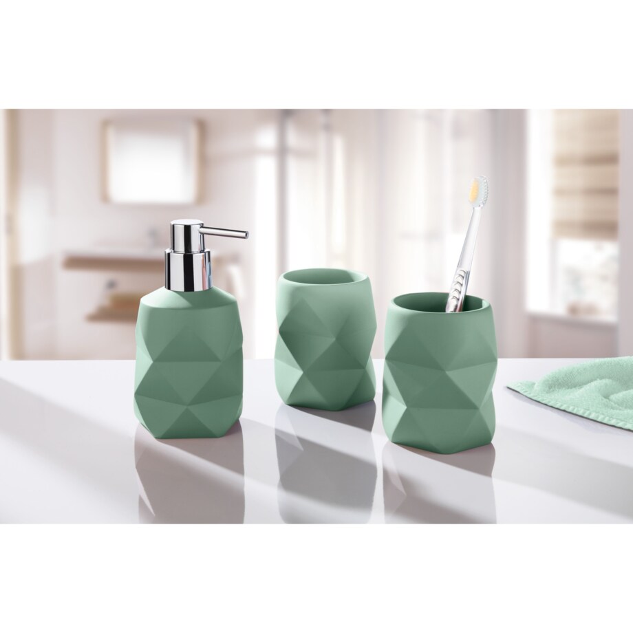 Kleine Wolke Crackle Szczotka WC ze stojakiem zielony