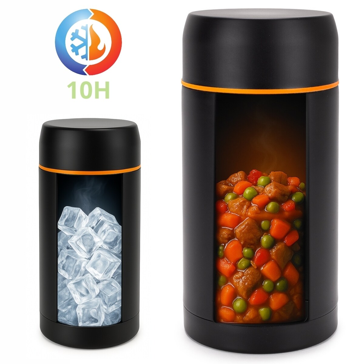 Termos czarny obiadowy lunchbox lunch box na zupę obiad 1L KAMILLE