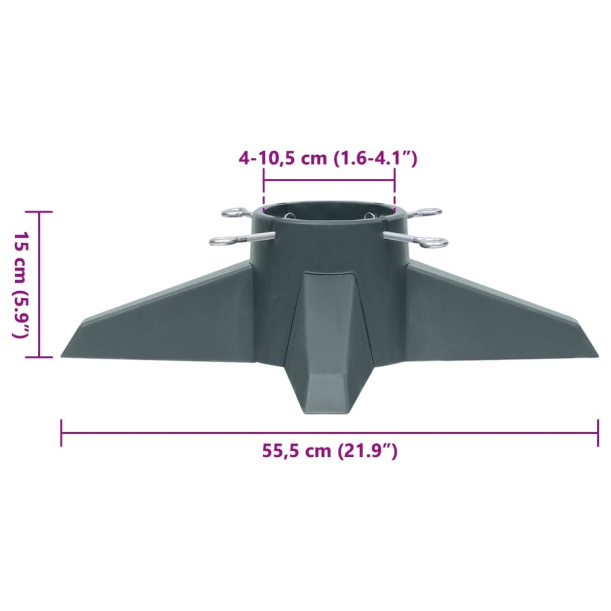 vidaXL Stojak pod choinkę, zielony, 55,5 x 55,5 x 15 cm