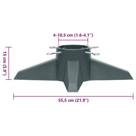 vidaXL Stojak pod choinkę, zielony, 55,5 x 55,5 x 15 cm