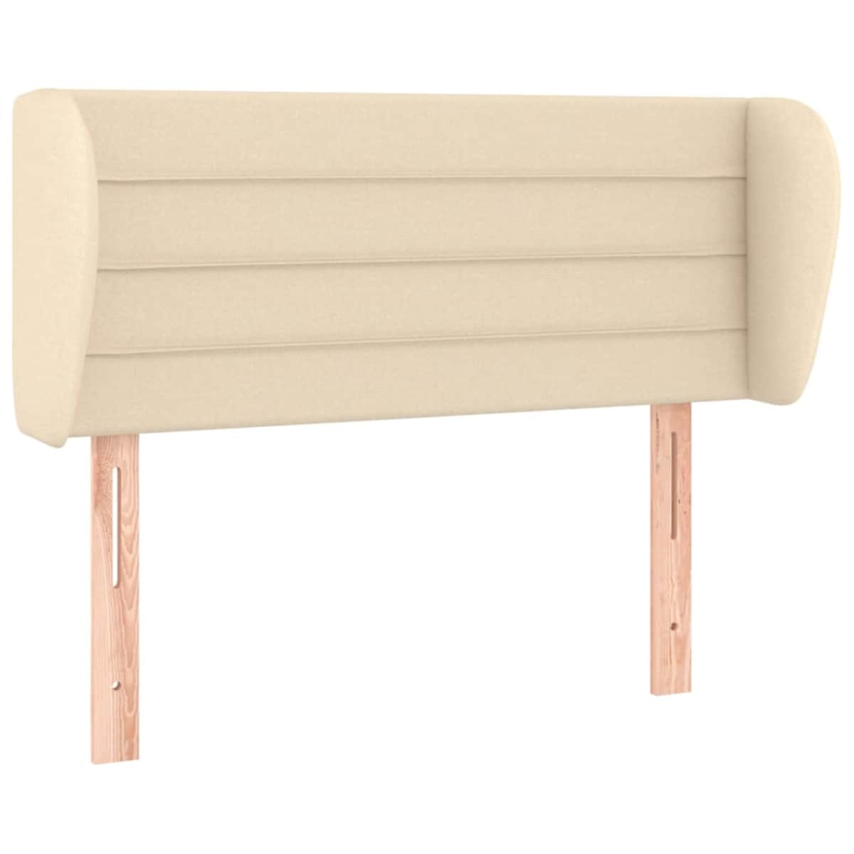 vidaXL Zagłówek uszak, kremowy, 93x23x78/88 cm, tkanina