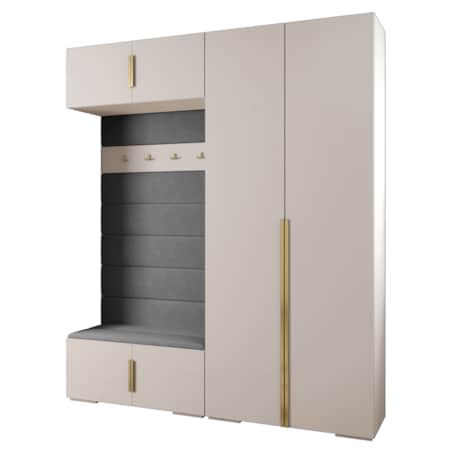 Garderoba do przedpokoju INOVA 1 Z18 biały+złoty+manila16