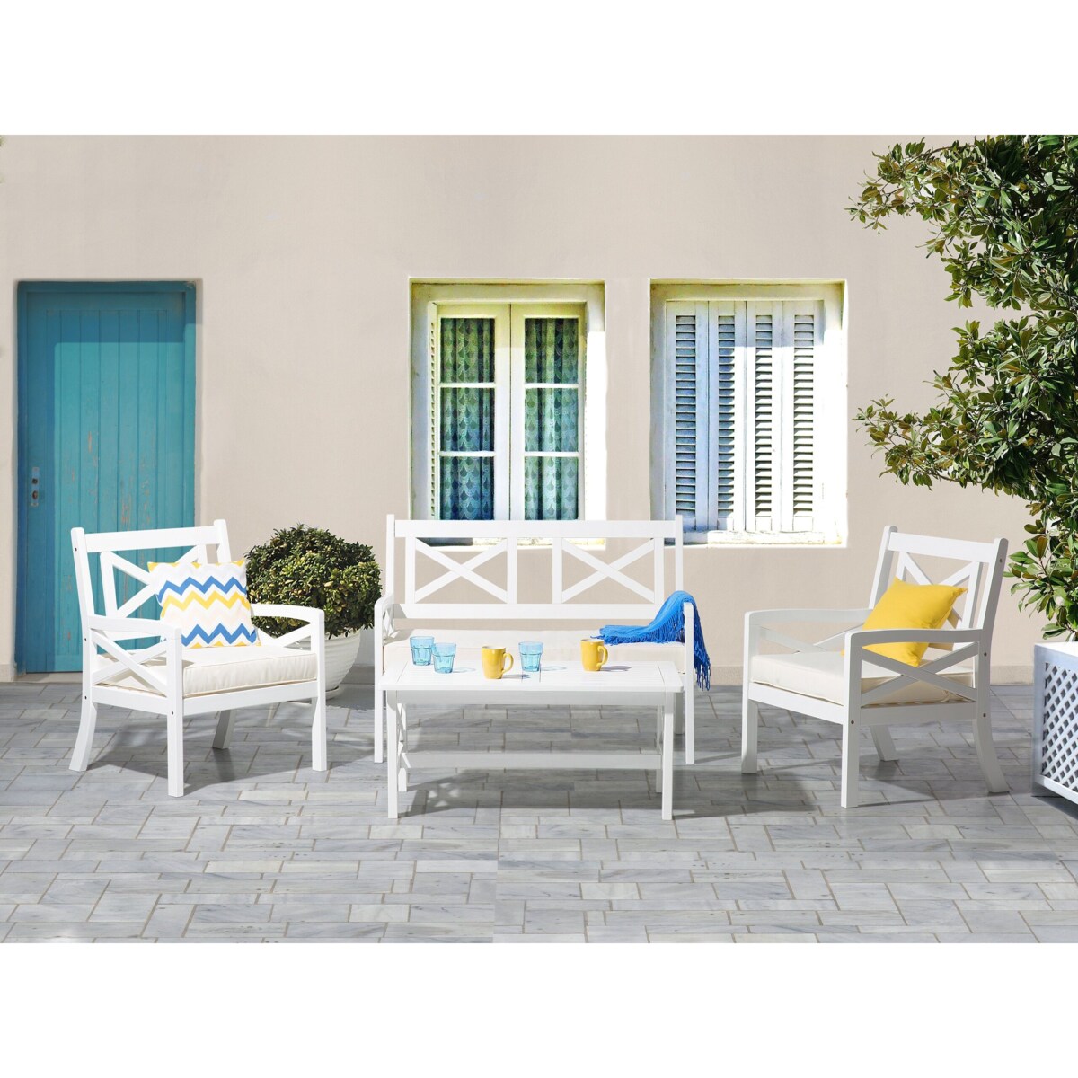 Stół ogrodowy 100 x 55 cm biały BALTIC