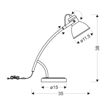 Stojąca LAMPA stołowa ZUMBA 41-72085 Candellux metalowa LAMPKA biurkowa regulowany reflektorek biały czarny