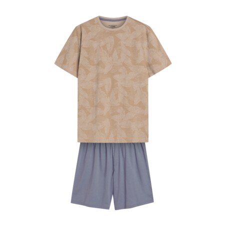 Piżama South 42599 -02X Beżowo-Niebieski, L