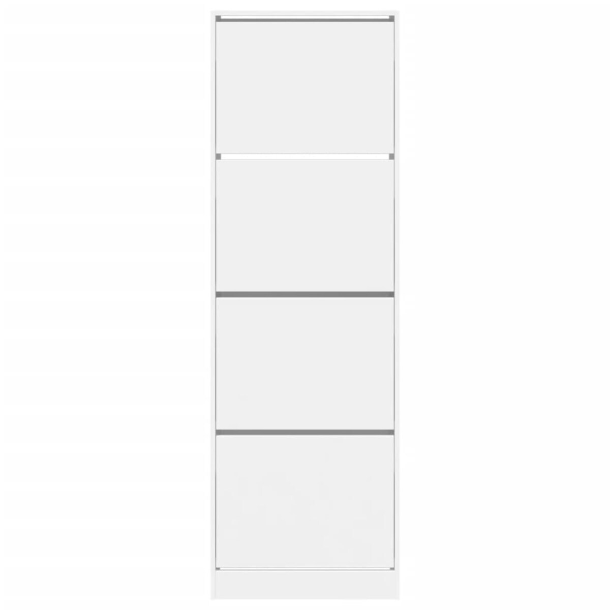 vidaXL Szafka na buty z 4 uchylanymi szufladami, biała, 60x34x187,5 cm