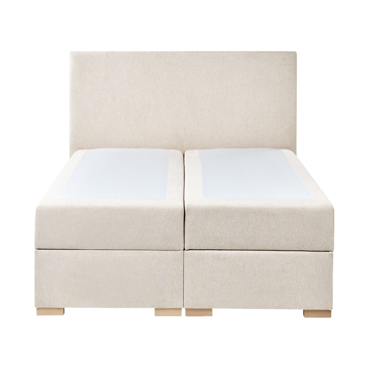 Łóżko kontynentalne z pojemnikiem MAJOR 120 x 200 cm Jasnobeżowy