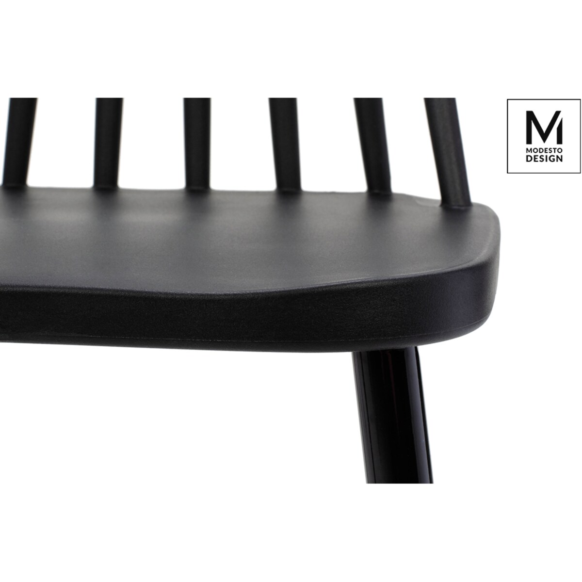 Czarne krzesło jadalniane Ribs Black tradycyjne do kuchni