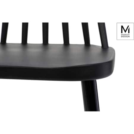 Czarne krzesło jadalniane Ribs Black tradycyjne do kuchni
