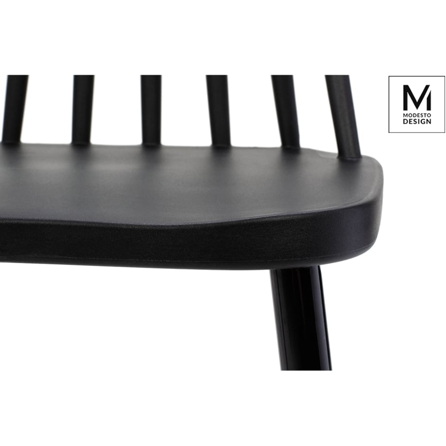 Czarne krzesło jadalniane Ribs Black tradycyjne do kuchni