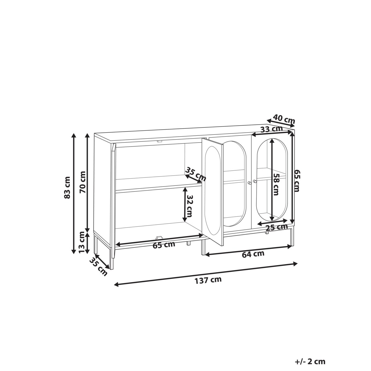Komoda LANGFORD Drewno Czarny