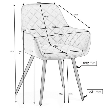 Krzesło tapicerowane COLIN aksamit velvet welur do salonu jadalni jasnoszary
