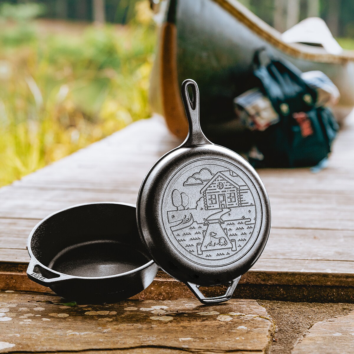 Naczynie żeliwne 2 elementy COMBO, CABIN Wanderlust / Lodge home&you