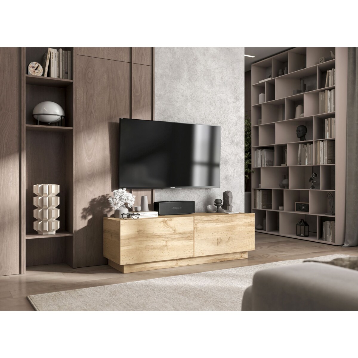 Szafka RTV Komoda Loft Industrialna stojąca / wisząca Dąb Artisan Mat 120 cm