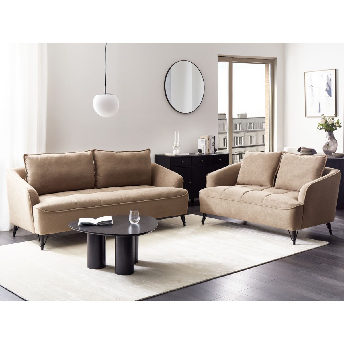 Komplet wypoczynkowy 5-osobowy brązowy HOBRO