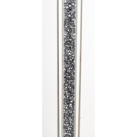 Świecznik szklany na 1 świecę z kloszem 81x9x9 cm RURKA srebrny medium