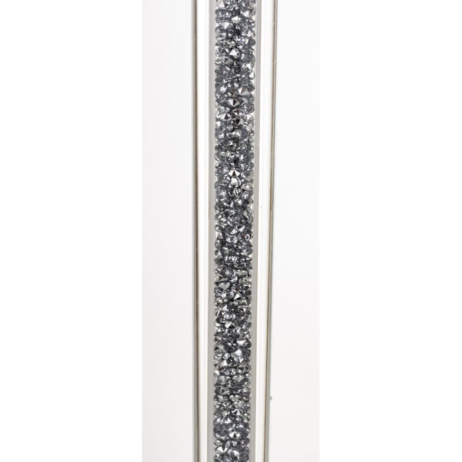 Świecznik szklany na 1 świecę z kloszem 81x9x9 cm RURKA srebrny medium