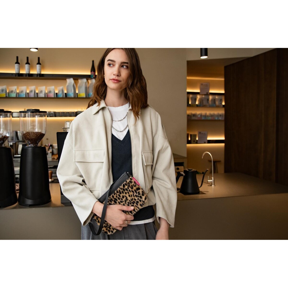 Torba MINI POUCH, leo fake fur
