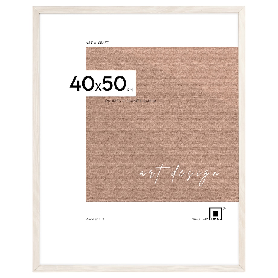 Biała z przetarciami ramka na zdjęcia 40x50 cm wisząca poziom pion rama MDF z plexi klasyczna ramka