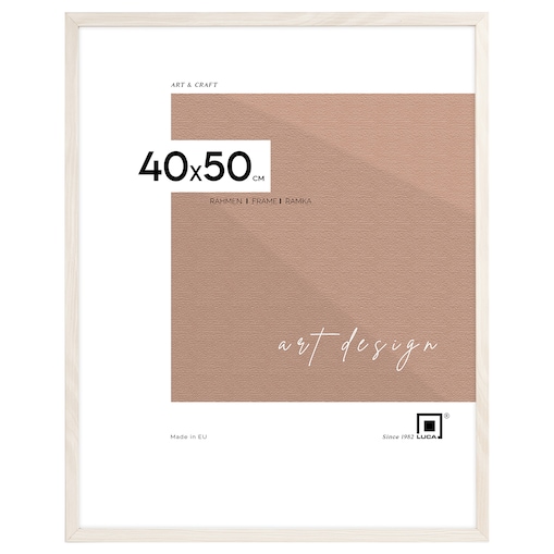 Biała z przetarciami ramka na zdjęcia 40x50 cm wisząca poziom pion rama MDF z plexi klasyczna ramka