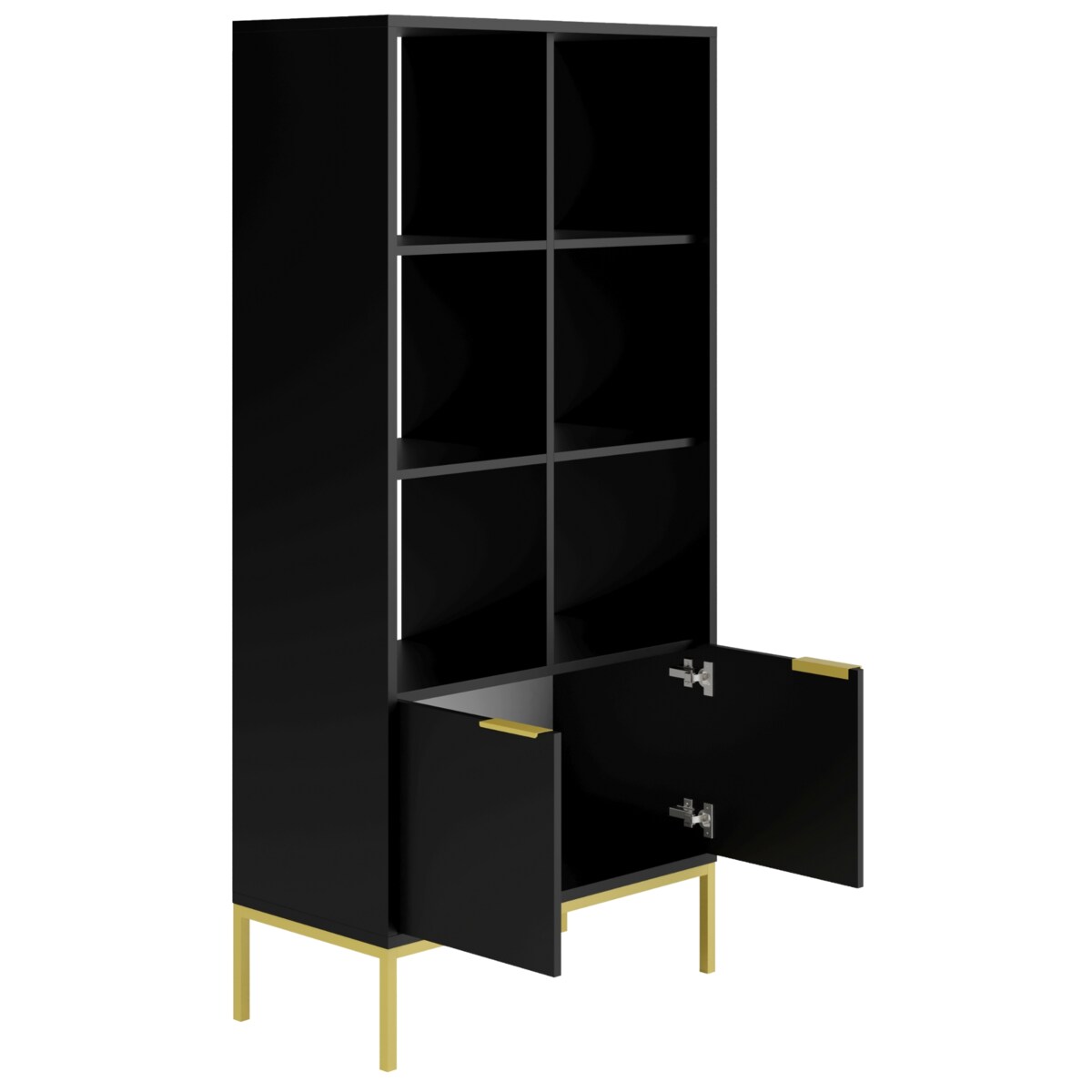 Regał Austin czarny & złoty