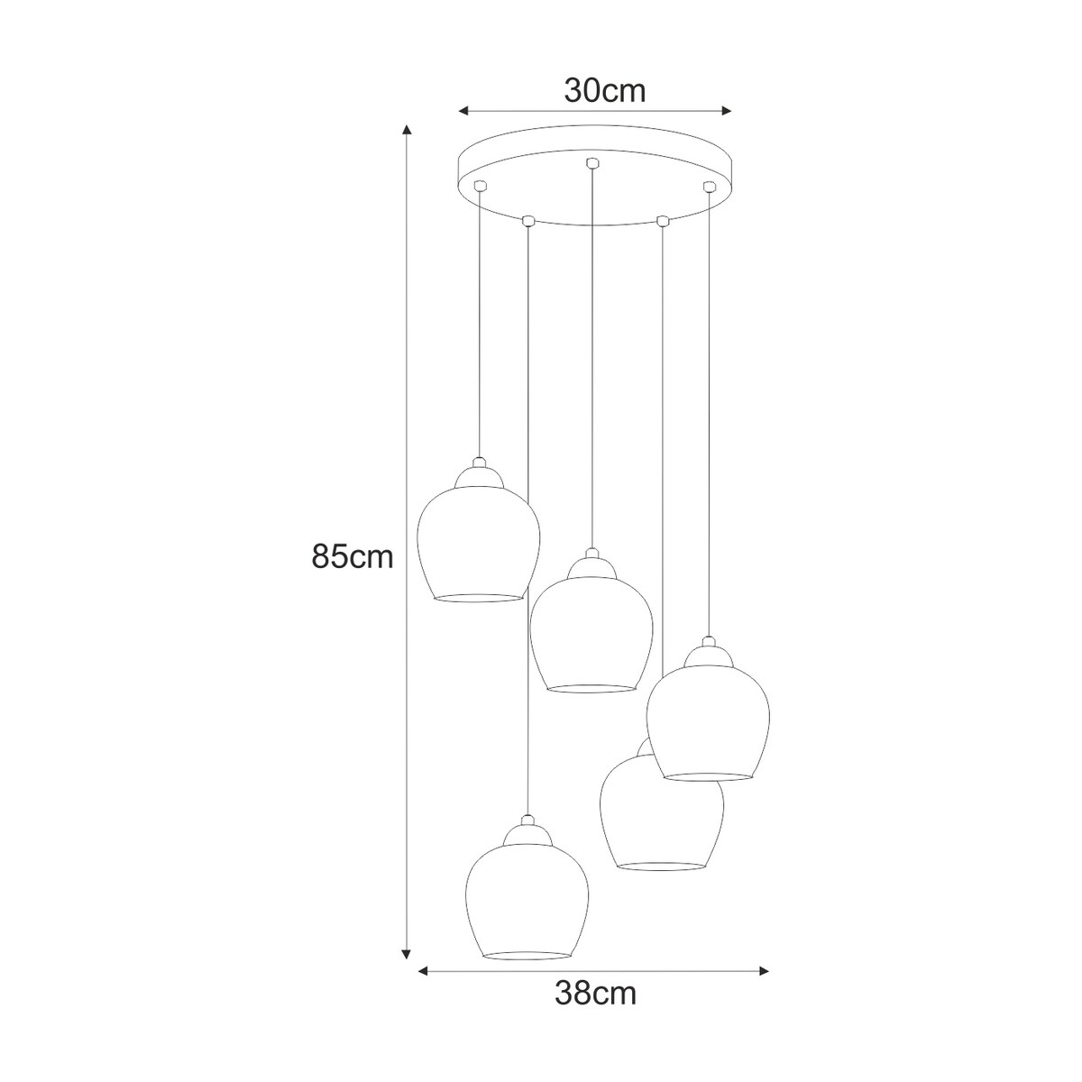 Lampa wisząca K-5607 z serii TULA
