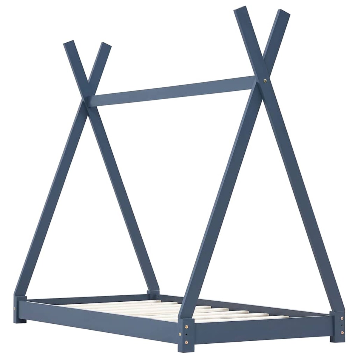 vidaXL Rama łóżka dziecięcego, szara, lite drewno sosnowe, 80 x 160 cm