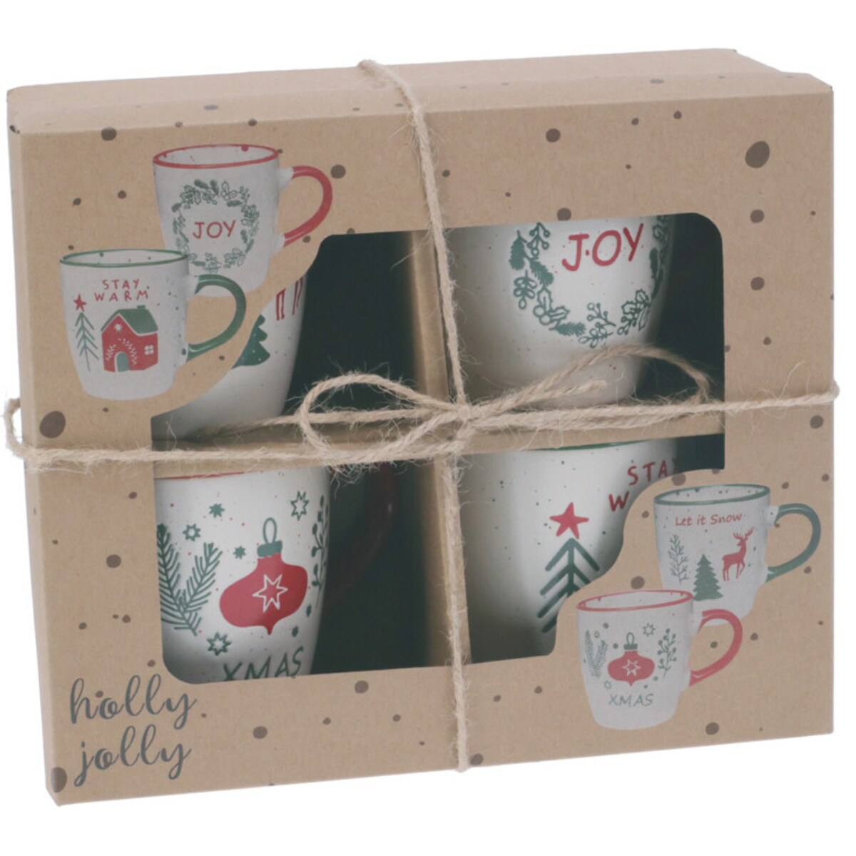 Zestaw kubków świątecznych, 4 x 200 ml