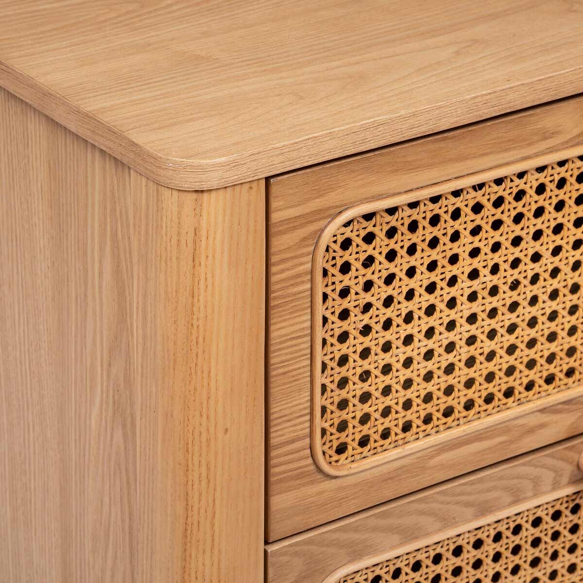 Komoda z szufladami z plecionki wiedeńskiej TIRIA, 103 x 55 cm