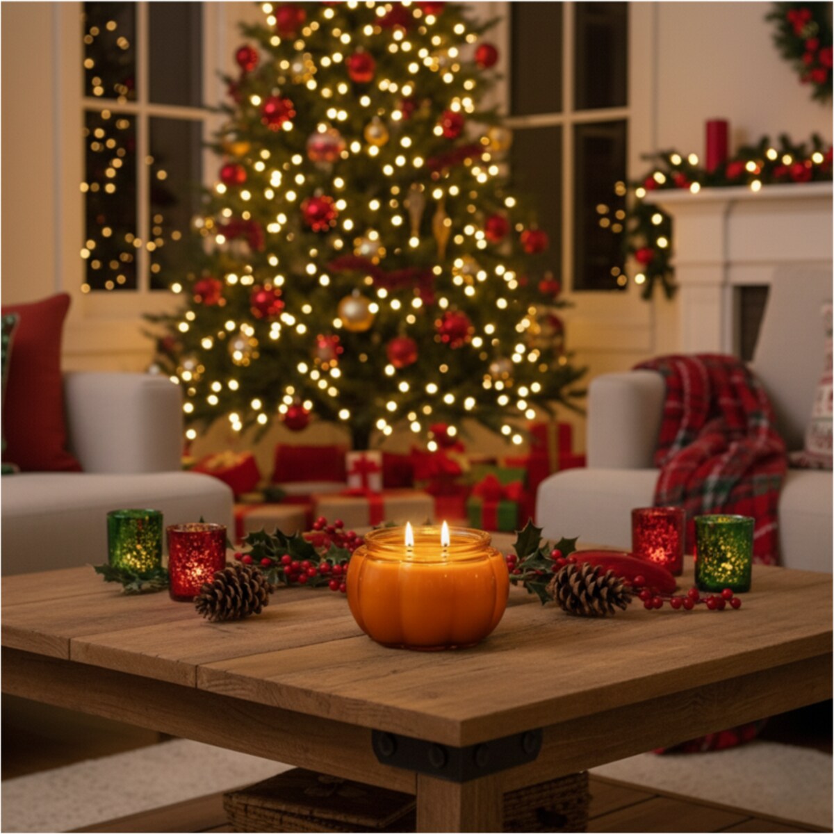 Świeca Na Halloween Jesienna Świeczka Szklana Dynia Dekoracja 11,5 Cm Pomarańczowa