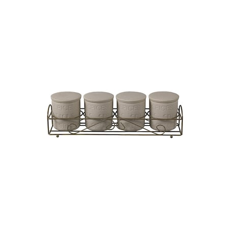 Maestro zestaw 4 pojemników na przyprawy MR2002804CS