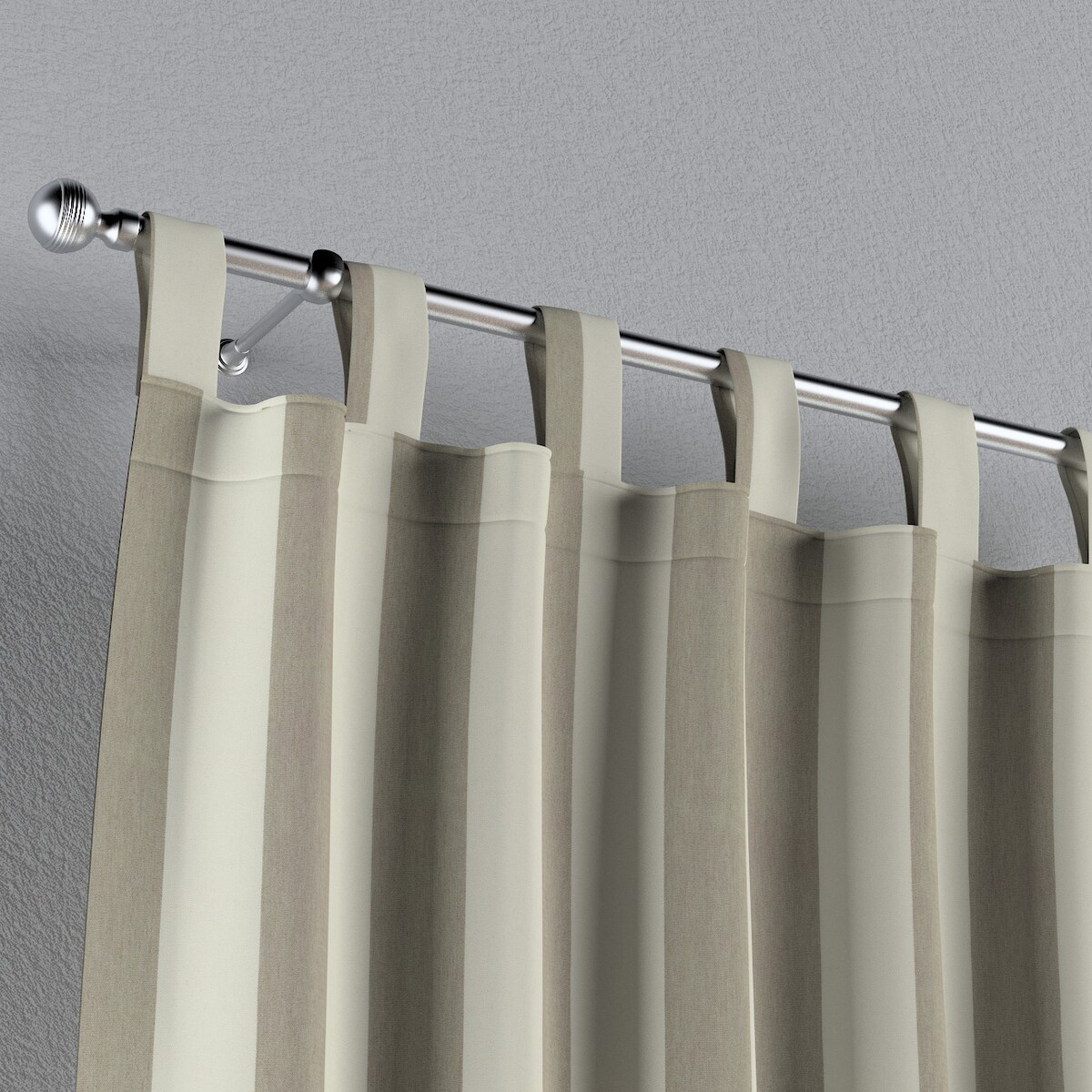 Zasłona na szelkach 1 szt. 130x245 beżowo-białe pionowe pasy (5,5cm)