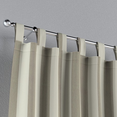 Zasłona na szelkach 1 szt. 130x245 beżowo-białe pionowe pasy (5,5cm)